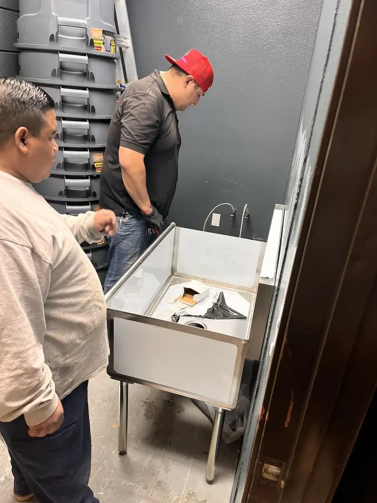 Commercial plumbing and sink installation in Round Rock